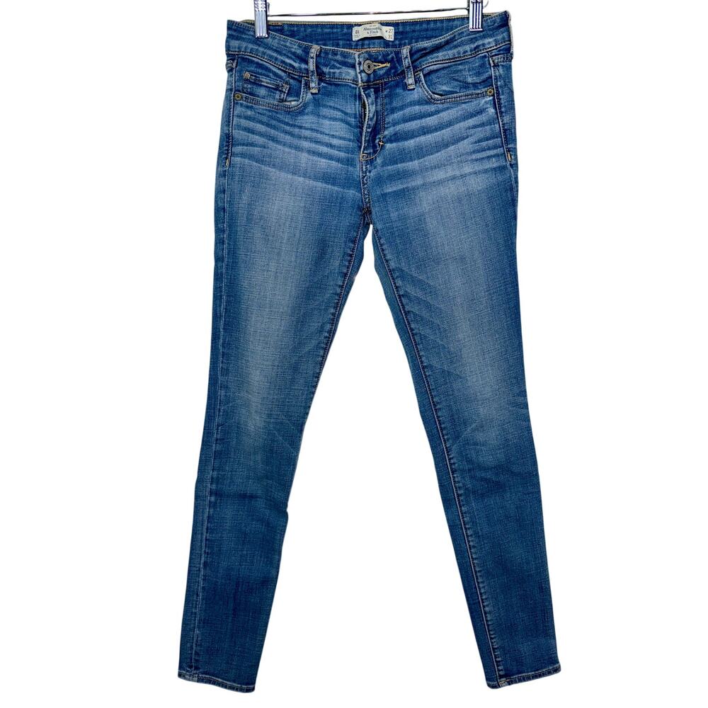Abercrombie & Fitch Blue Denim Low Rise Skinny Jeans Womens Size 27 4 W27 x L31